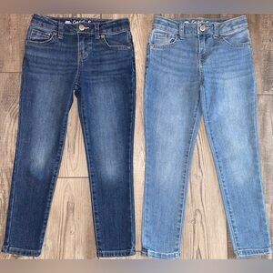 👖 Cat & Jack Light Dark Wash Ultimate Stretch Skinny Jeans Bundle Girl’s Size 7